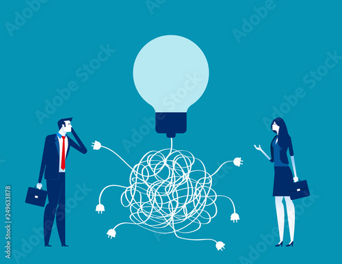 Business team and solution, Concept business vector, Confusion, Chaos, Choice.