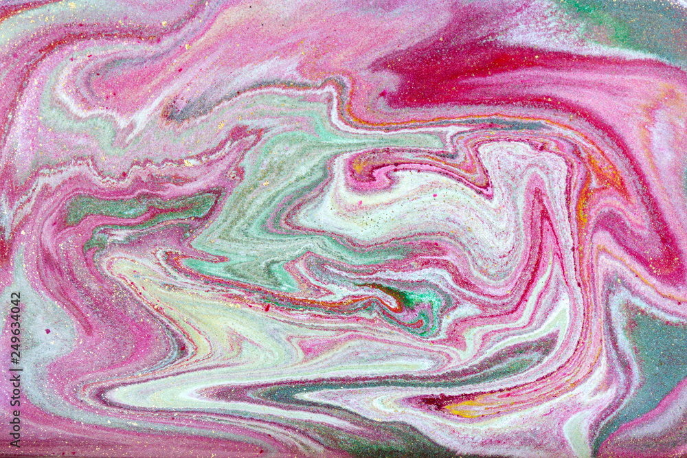 Obraz premium Pink and gold marbling pattern. Golden marble liquid texture.