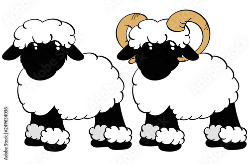 Adorable Cartoon Sheep