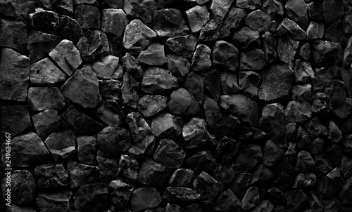 Natural fire ashes with dark grey black coals texture. It is a flammable black hard rock. Space for text. 