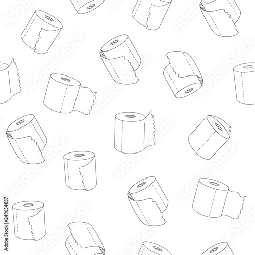 Vector seamless bath tissue rolls pattern