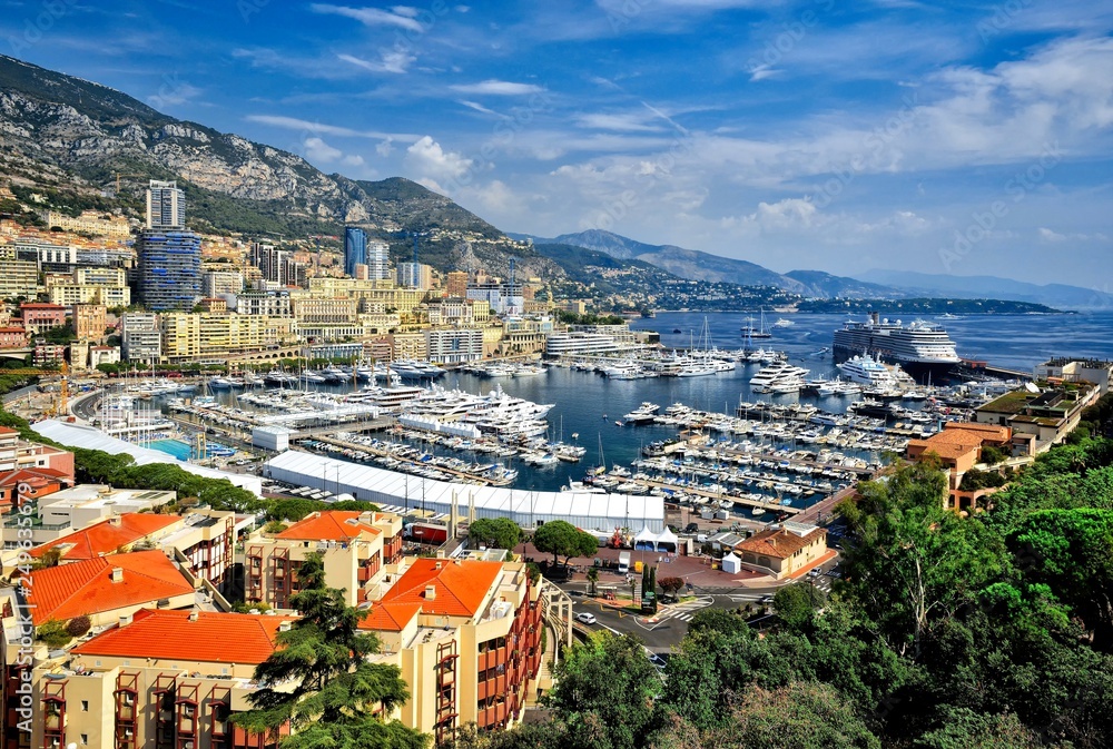 Panoramic view of Monte Carlo in a autumn day, Monaco