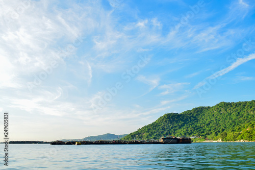 Blue sky with sea view and landscape 