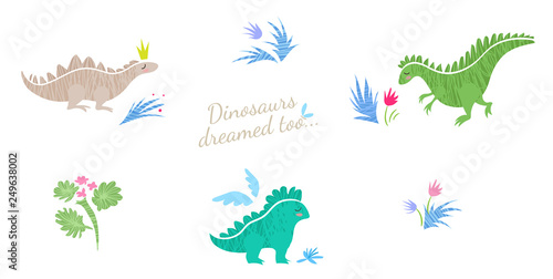 Cute dinosaurs dream