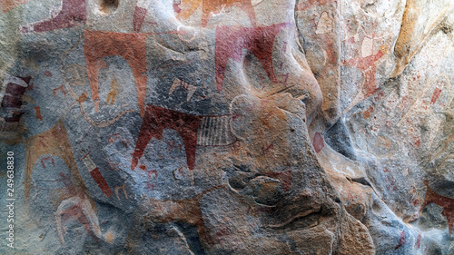 Canvas Print Laas Geel cave formations have one the oldest and best preserved rock art in Horn of Africa