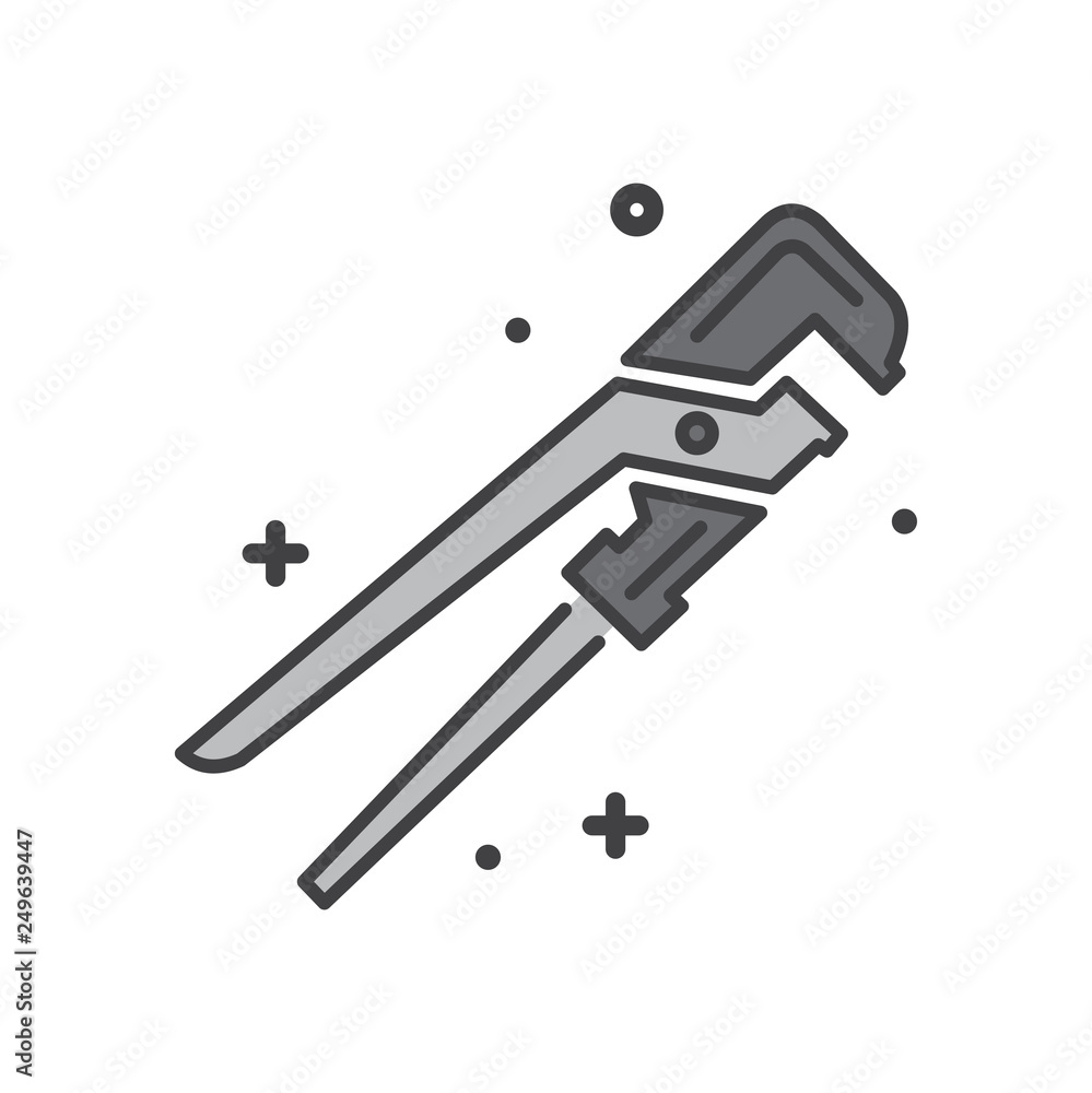 Tool wrench line icon on white background for graphic and web design, Modern simple vector sign. Internet concept. Trendy symbol for website design web button or mobile app Tool wrench line icon on white background for graphic and web design, Modern simple vector sign. Internet concept. Trendy symbol for website design web button or mobile app
