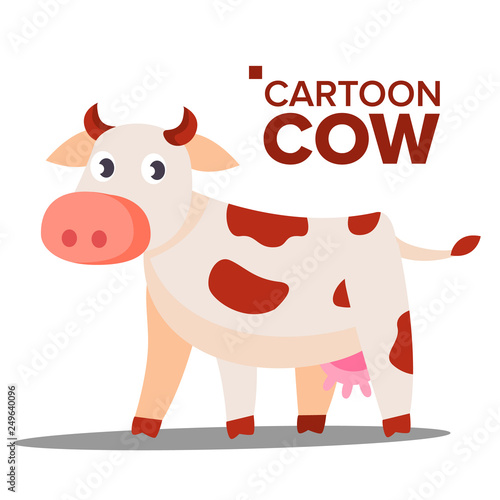 Cow Vector. Animal. Isolated Flat Cartoon Illustration