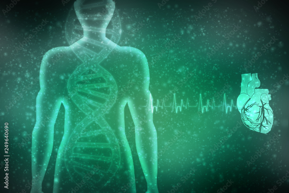 2d render of dna structure, abstract background 2d render of dna structure, abstract background