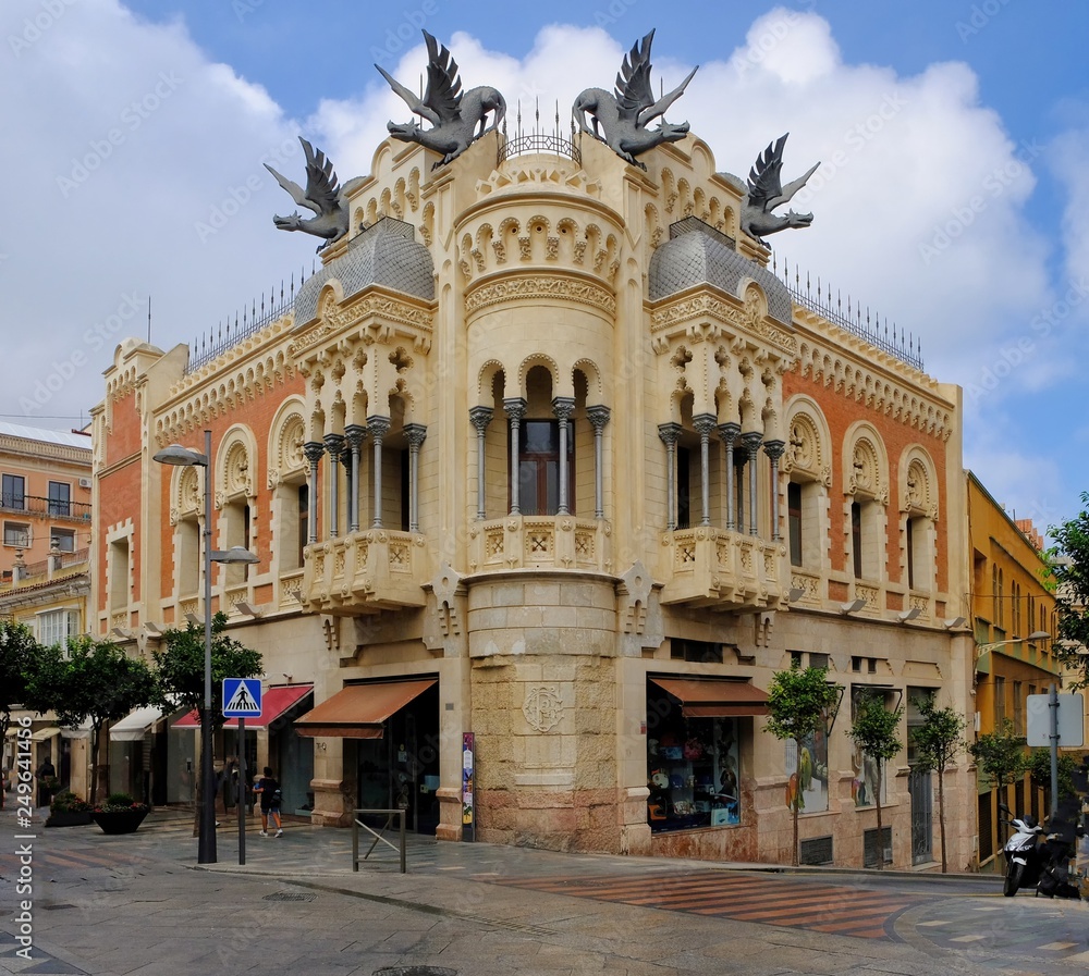 Obraz premium Ceuta, Spain. Casa de los Dragones or House of the Dragons is an landmark in the Spanish exclave of Ceuta on the north coast of Africa, and an extraordinary eclectic architecture.