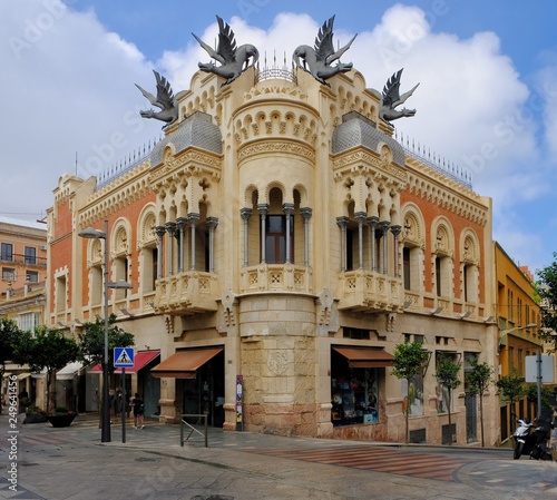 Ceuta, Spain. Casa de los Dragones or House of the Dragons is an landmark in the Spanish exclave of Ceuta on the north coast of Africa, and an extraordinary eclectic architecture.