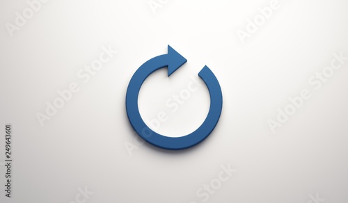 Obraz na płótnie Circular Redo Arrow. 3D Blue Render Illustration
