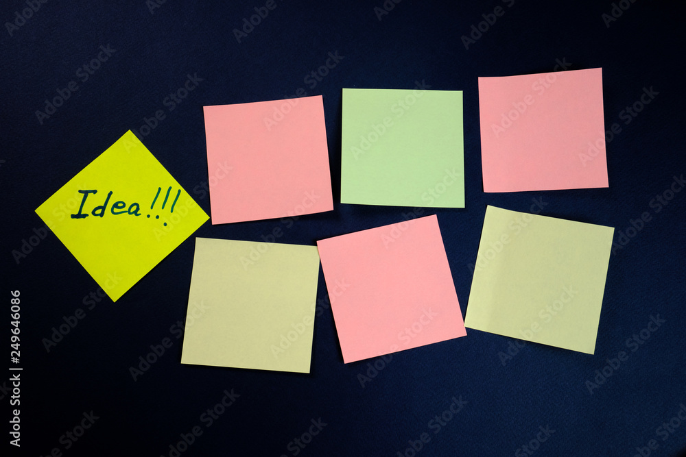 colored blank stickers and one separately on a dark blue background colored blank stickers and one separately on a dark blue background