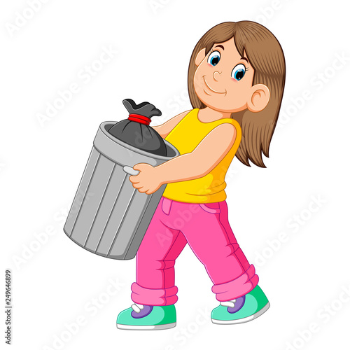 Woman to throw away garbage