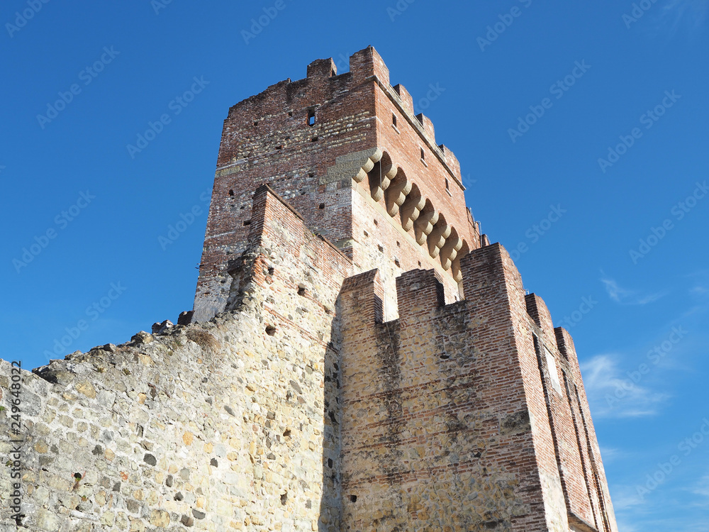 Marostica, Vicenza, Italy. The castle at the upper part of the town on the top of the hill