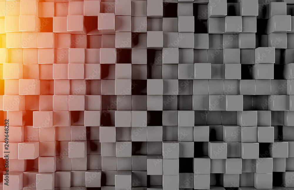 Black square background pattern 3D rendering Black square background pattern 3D rendering