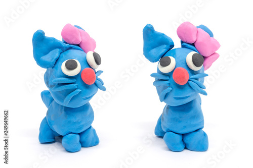 play doh Cat on white background