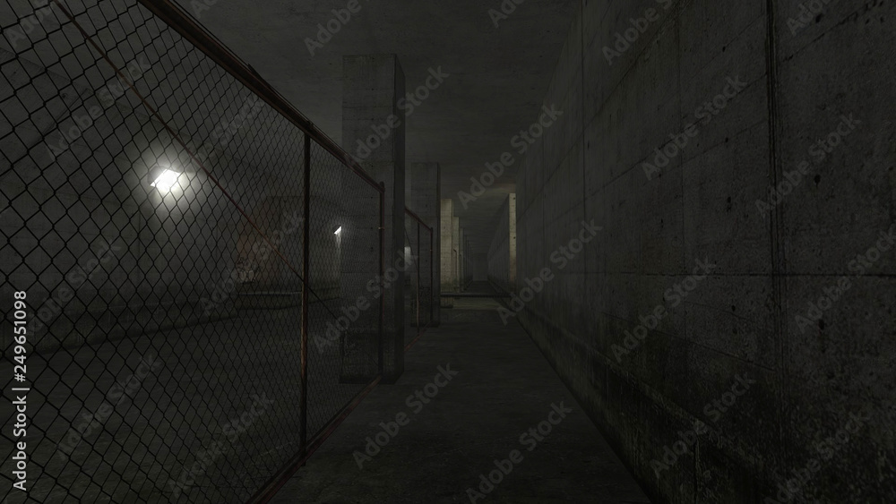 Virtual World - Empty Hallway - 3D Illustration Virtual World - Empty Hallway - 3D Illustration
