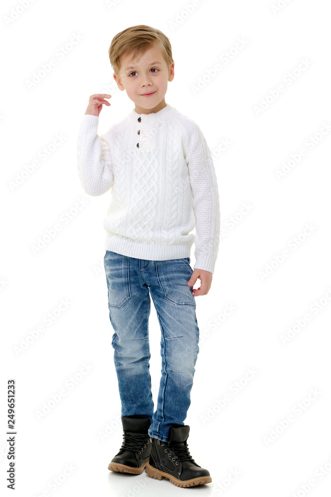 Handsome little boy in full growth Handsome little boy in full growth