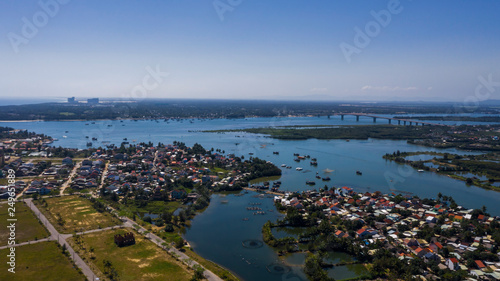 Hoi An countryside arial panoramic river view