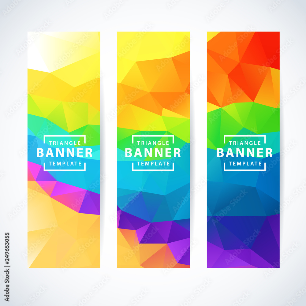 Fototapeta premium Vector banners set abstract triangle background