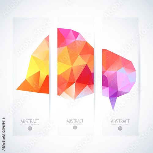 Vector banners set abstract triangle background