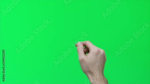 Wallpaper Mural Male hands on green screen chroma background, finger and hand gestures Torontodigital.ca