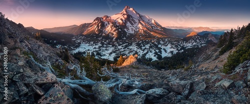 At 10 492 feet high  Mt Jefferson is Oregon s second tallest mountain.Mount Jefferson Wilderness Area  Oregon The snow covered central Oregon Cascade volcano Mount Jefferson rises above a pine forest 