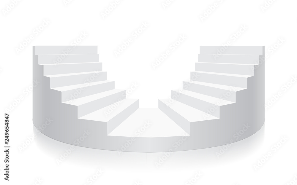 White stair isometric round vector White stair isometric round vector