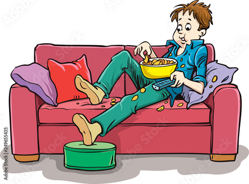 boy watching tv