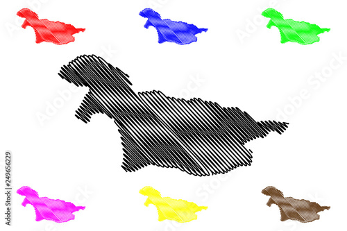 Nord-Ubangi Province (Democratic Republic of the Congo, DR Congo, DRC, Congo-Kinshasa) map vector illustration, scribble sketch Nord - Ubangi map