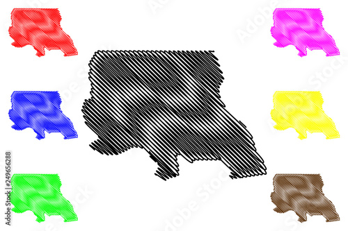 Tanganyika Province (Democratic Republic of the Congo, DR Congo, DRC, Congo-Kinshasa) map vector illustration, scribble sketch Nord-Katanga map photo