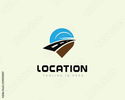Roads Pin Travel location logo design inspiration