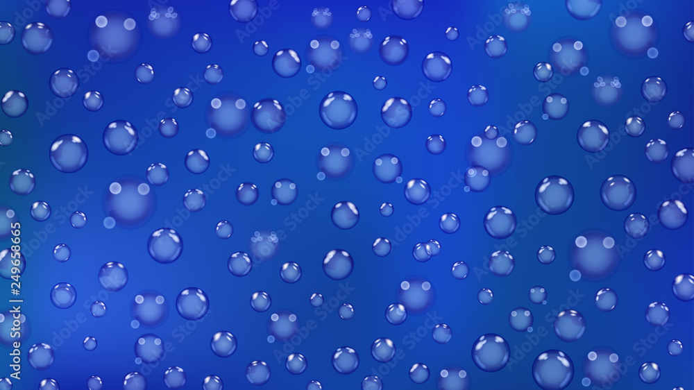Background of bubbles or water drops of different sizes in blue colors Background of bubbles or water drops of different sizes in blue colors