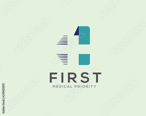 medical cross first aid initial logo design inspiration