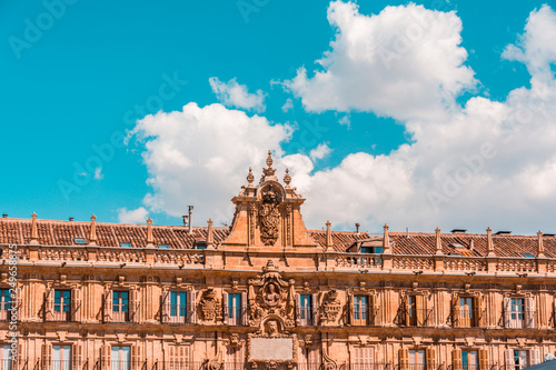 Plaza Mayor of Salamanca in Spain. One of the most beautiful Squares of Europe. declared by UNESCO a World Heritage Site since 1988. photo