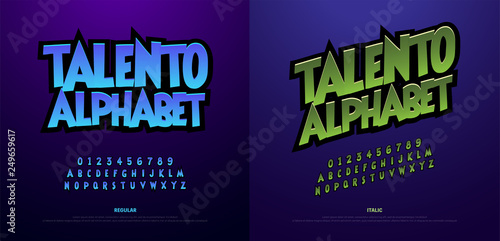 Cartoon Alphabet Scary Typeface. Typography comic style font set for logo, Poster, Invitation. vector illustrator