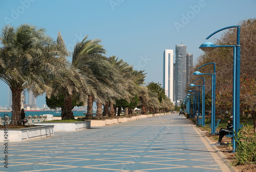 Corniche embankment in Abu Dhabi, United Arab Emirates