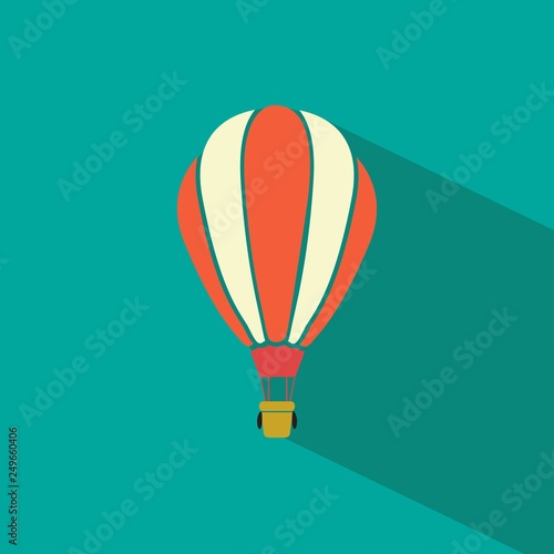 Hot air balloon icon. Flat style vector illustrations with shadows.