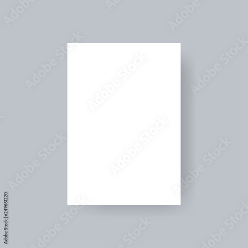 Realistic white A4 paper page. Vector illustration .