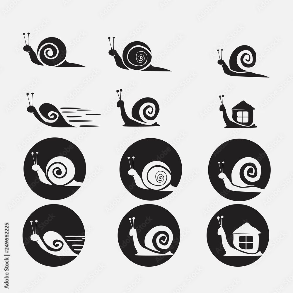 Snails icons set Snails icons set