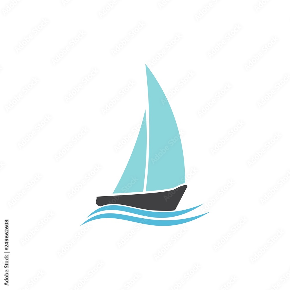 Speed boat on white background icon