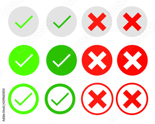 set of vector icons correct and incorrect