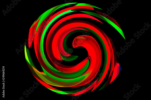 Circle with pattern in neon colors against black background   Abstract background  circle with pattern in neon colors of a digital glitch.