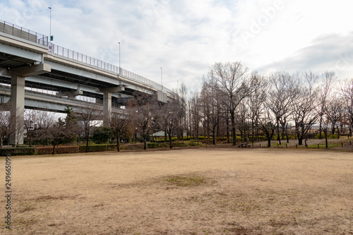Landscape of Urban Agricultural Park in Adachi city, Tokyo, Japan
