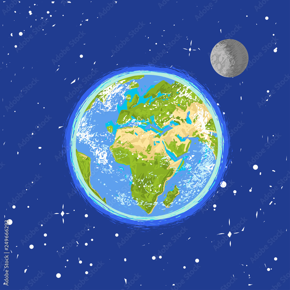 Hand drawn earth in the spase Hand drawn earth in the spase