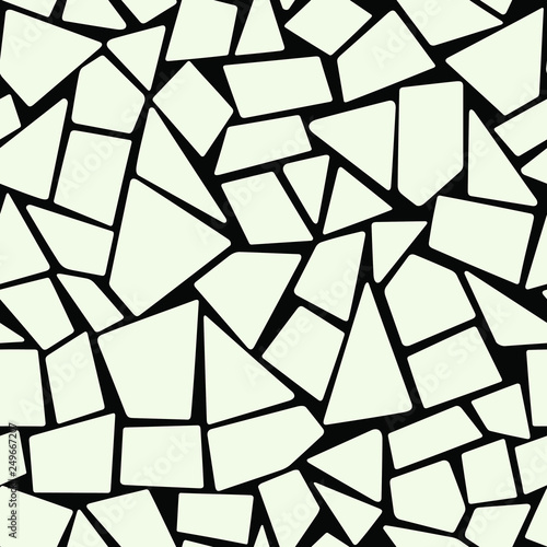 Endless marble mosaic. Monochrome vector design. Irregular rock pavement decor. Bathroom seamless pattern.