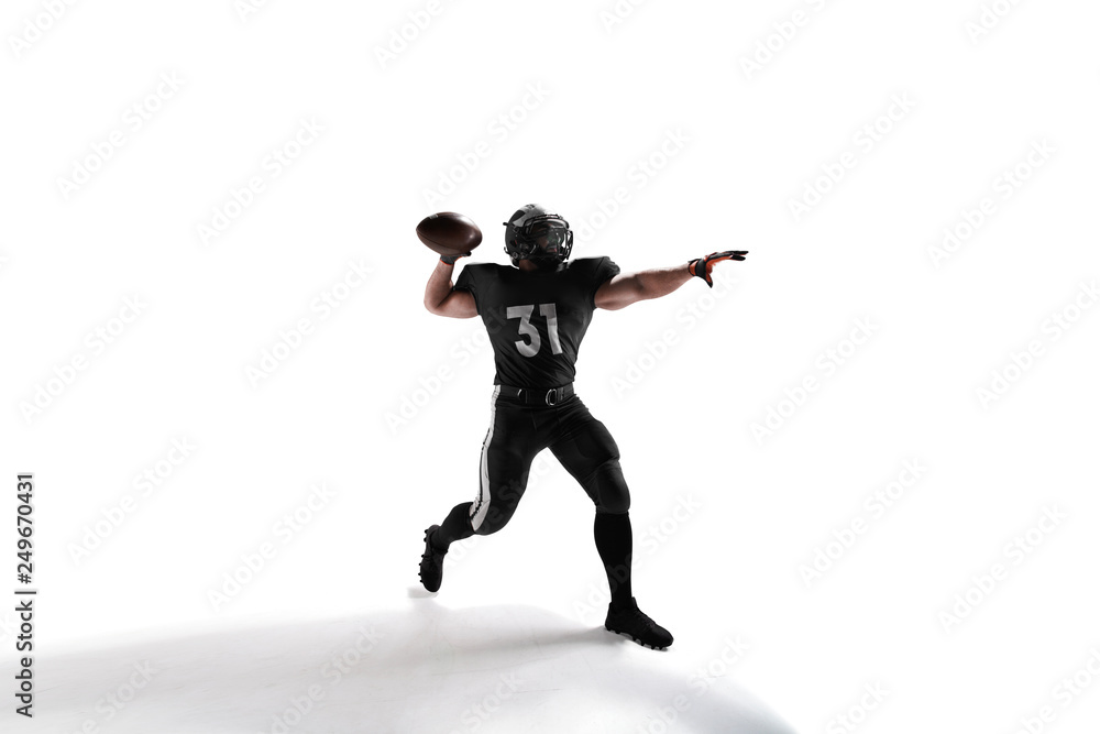 American football isolated on white