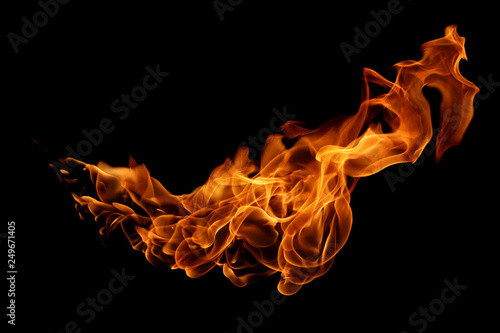 Fire flames isolated on black background. © modify260