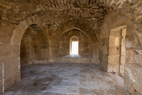 Ruins of crusaders castle Montreal  Shoubak or Shobak or Shawbak . Interior