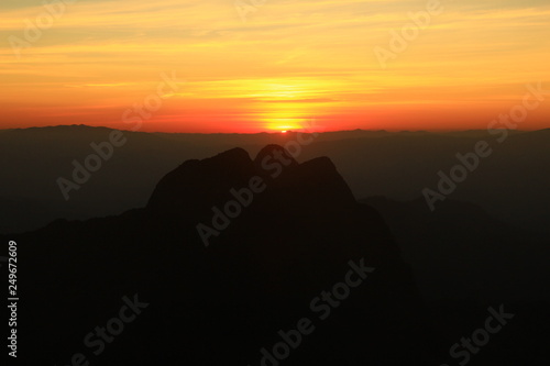 sunset in the mountains